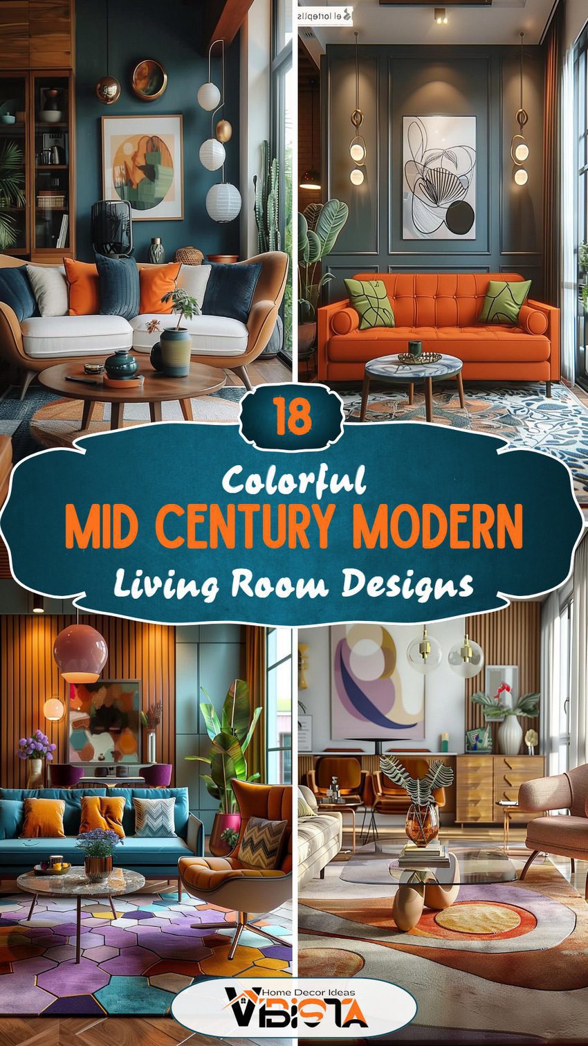 18 Colorful Mid Century Modern Living Room Designs