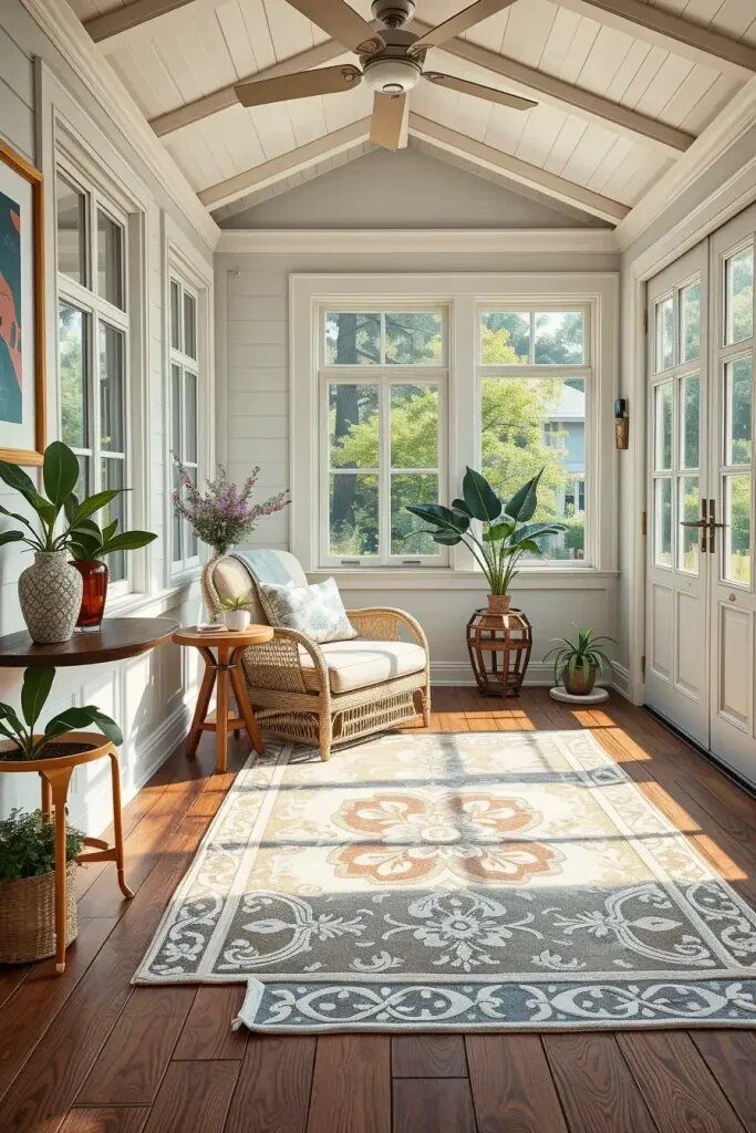 1. How to Create a Faux Rug With Stencils