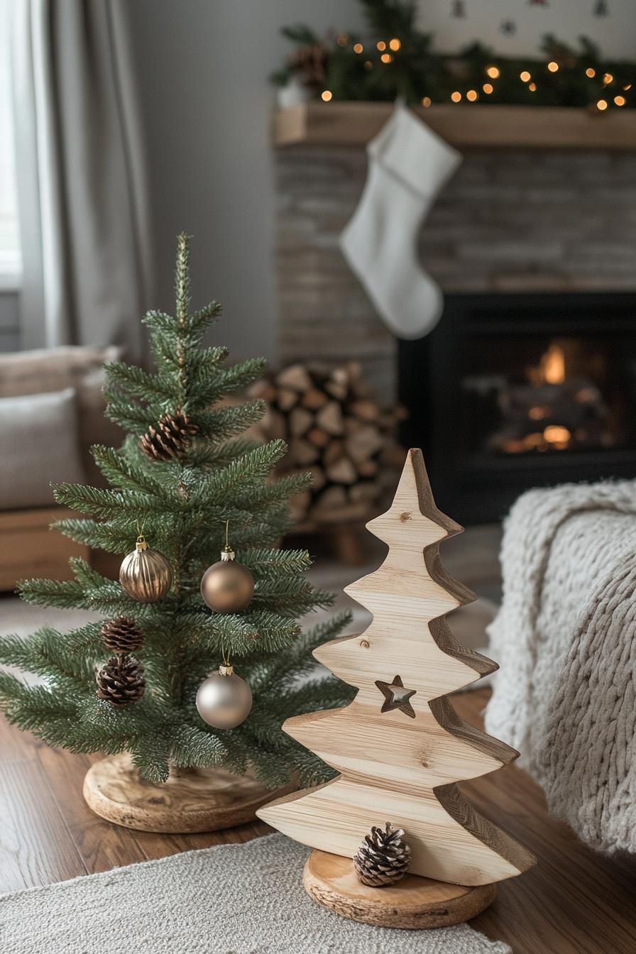 3. Rustic Wooden Christmas Tree Ideas