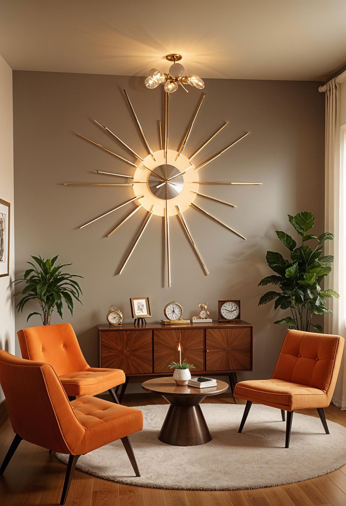 6. Lounge Chairs Paired With a Statement Clock