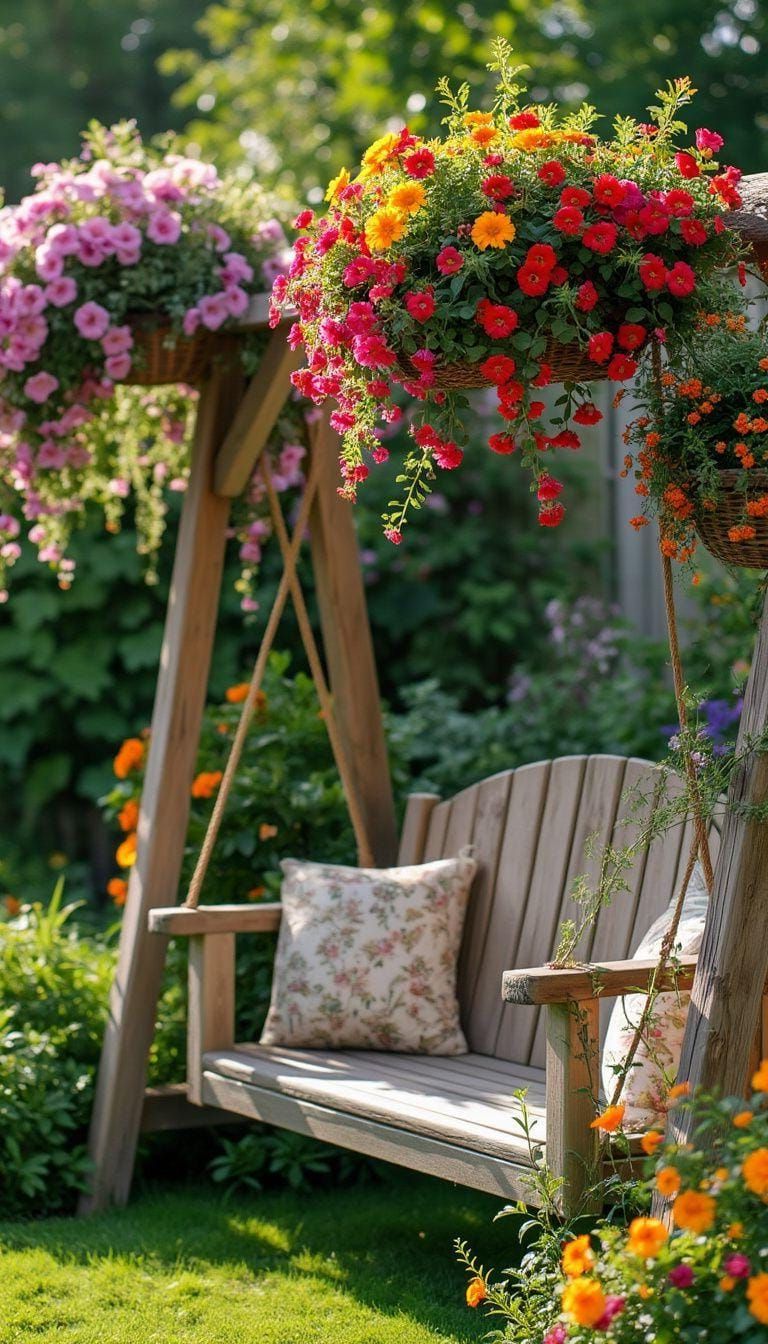 8. Garden Swing Seating Oasis