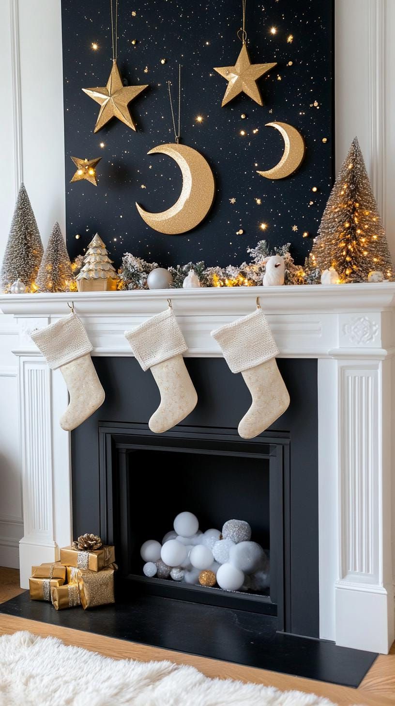 19. Celestial Winter Mantle Decor Ideas - photo 2
