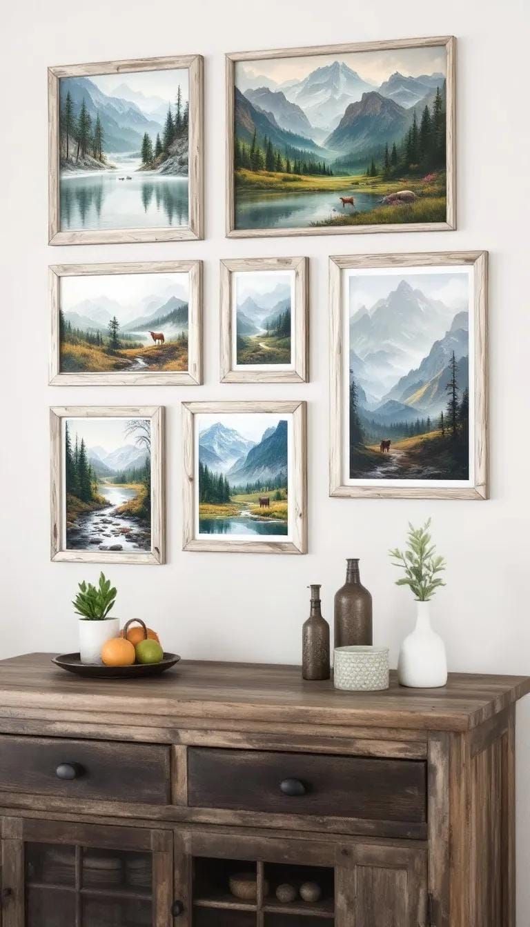 22. Rustic Wooden Frames with a Nature Theme