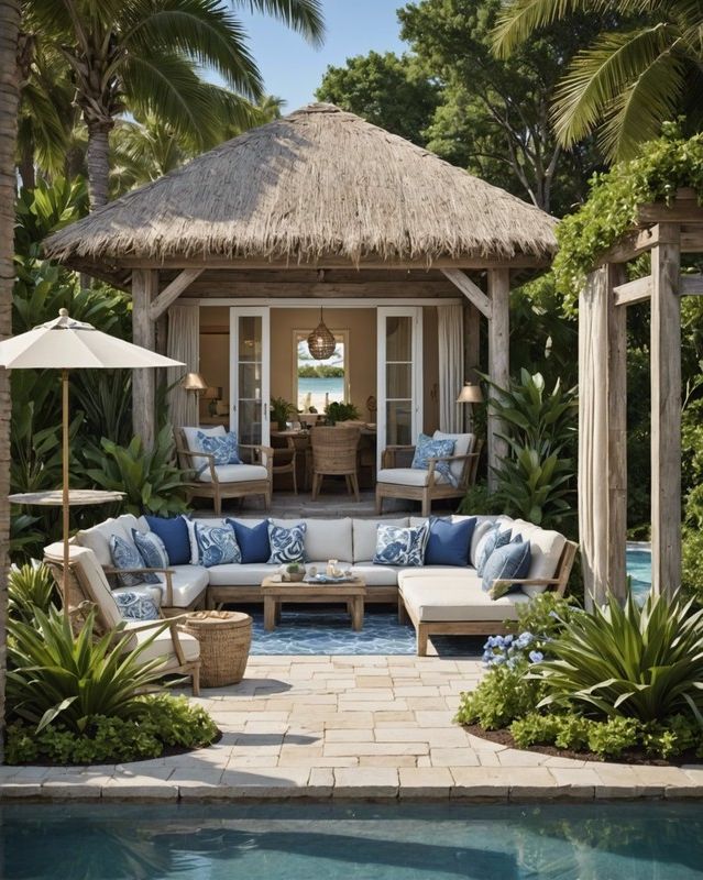 Coastal Cabana Featuring Driftwood Accents