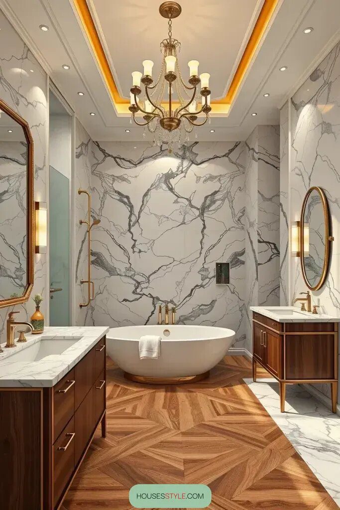 Pairing Marble and Wood Tile for a Luxe Look