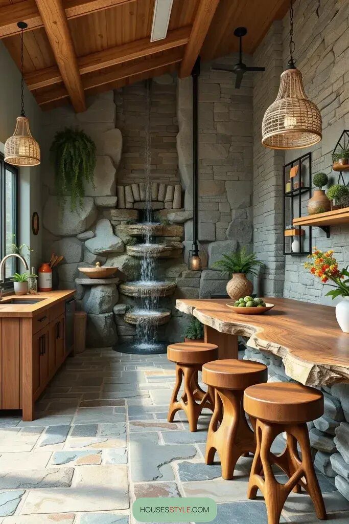 Rustic Kitchens Combining Wood and Waterfalls - photo 2