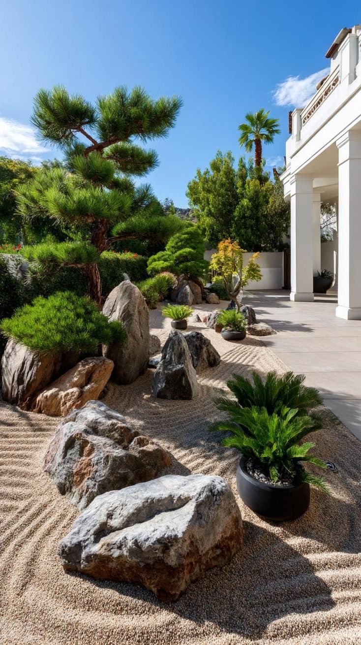 11. Japanese Zen Garden with Sand and Boulders - photo 2