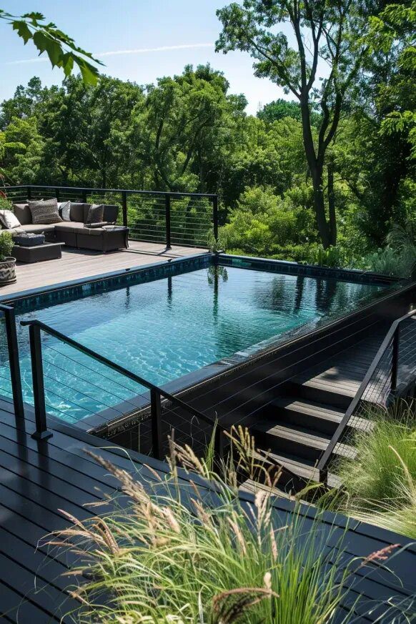 Above Ground Pool Deck That Blends In