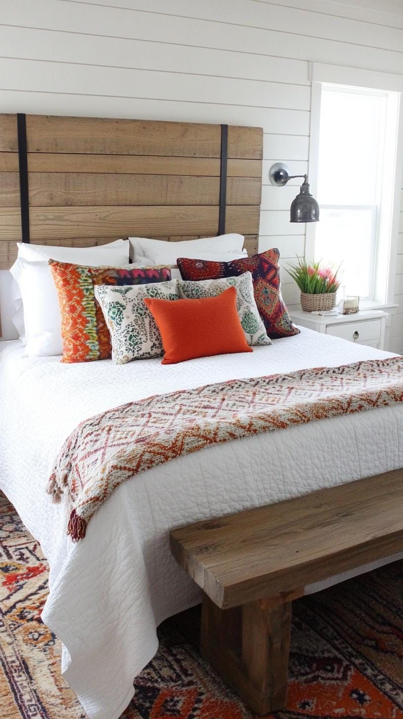 2. Earthy Patterned Pillows for Boho Style - photo 2