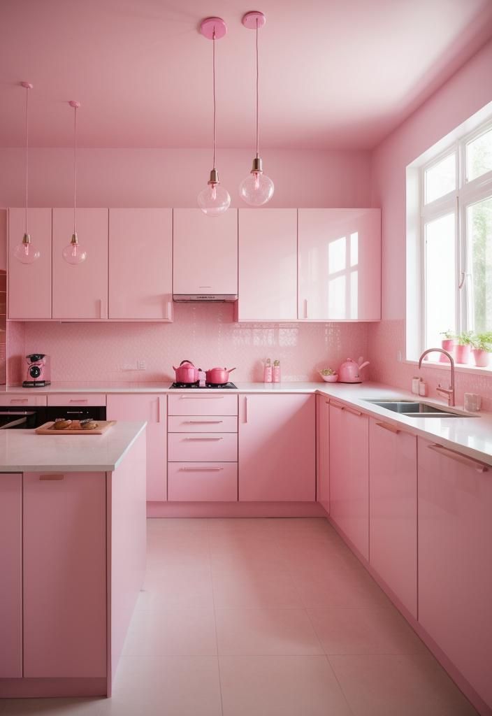 22. Hanging Pretty Pink Pendant Lights