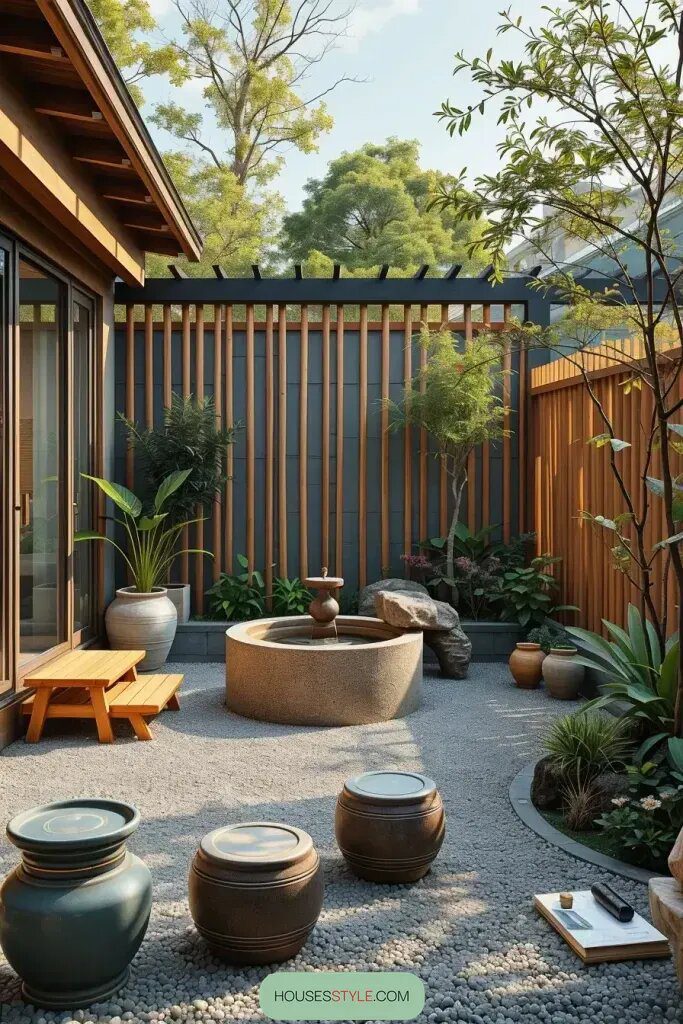 Zen Terraces With Calming Water Features
