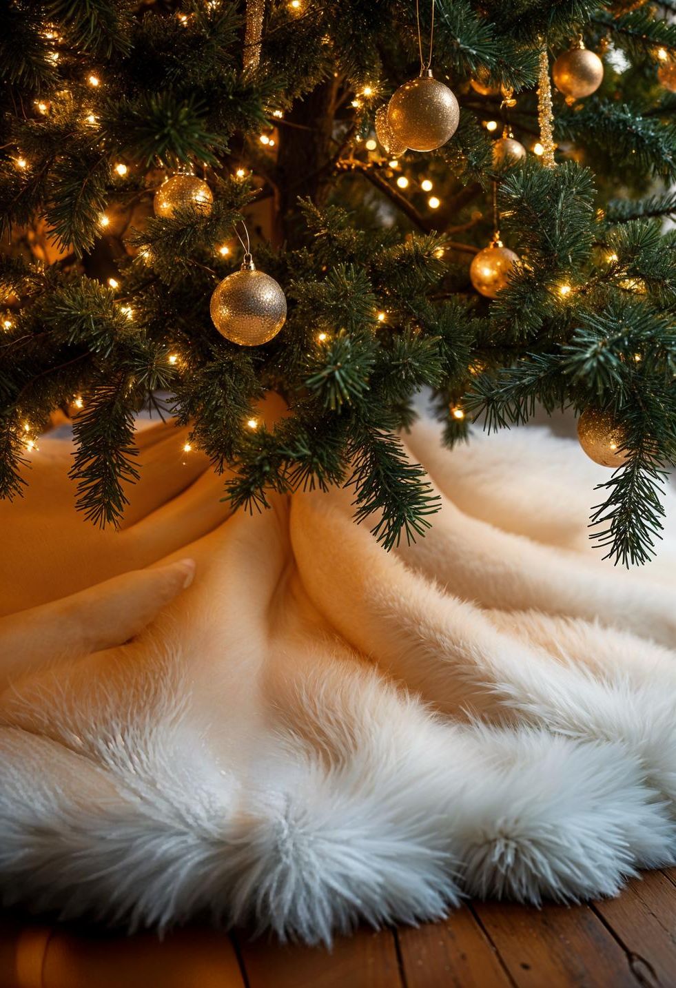 5. Plush Faux Fur Tree Skirt Ideas - photo 2