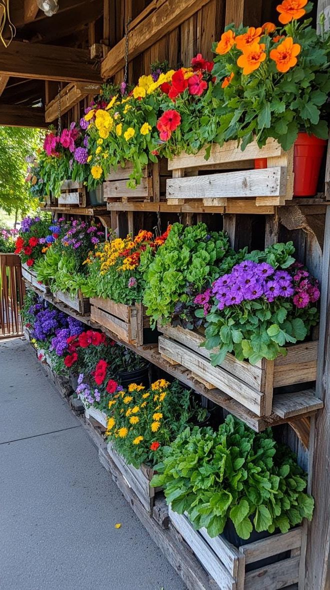 2. Recycled Pallet Vertical Garden Walls