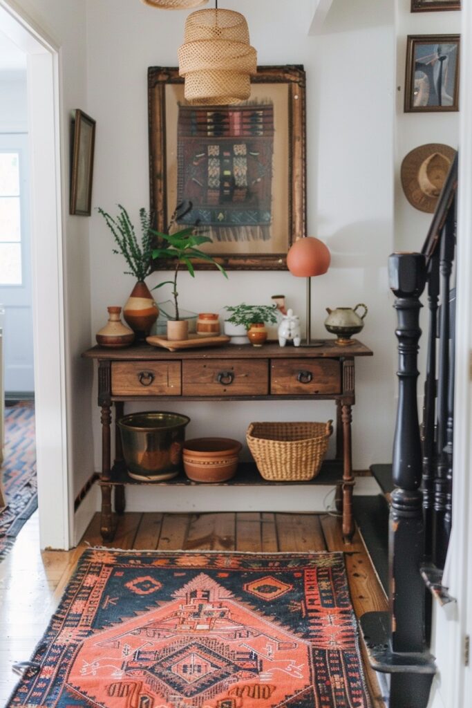 6. Art-Forward Boho Entryway Gallery