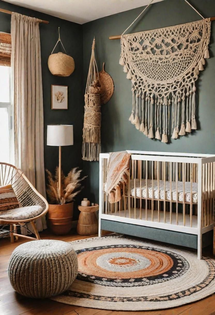 8. Boho Neutral Nursery Design