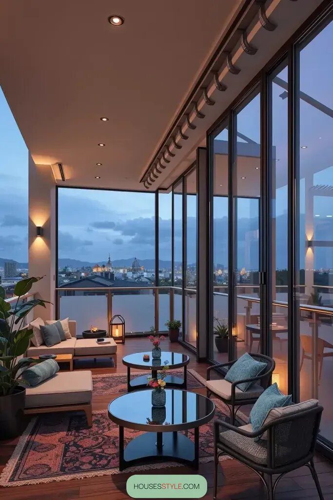Frosted Glass Dividers For Modern Terraces