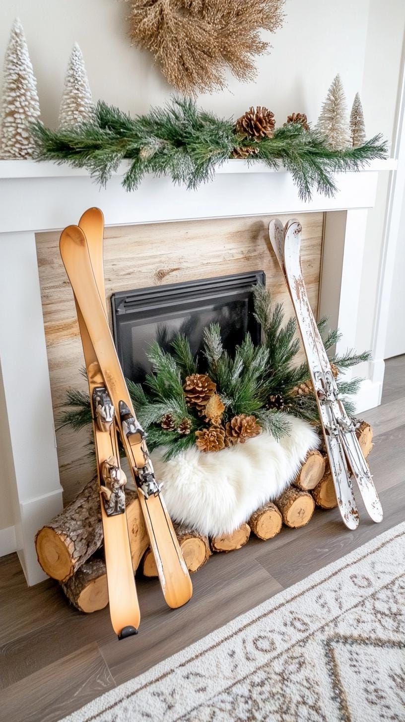 16. Rustic Winter Mantle Decor Ideas - photo 2