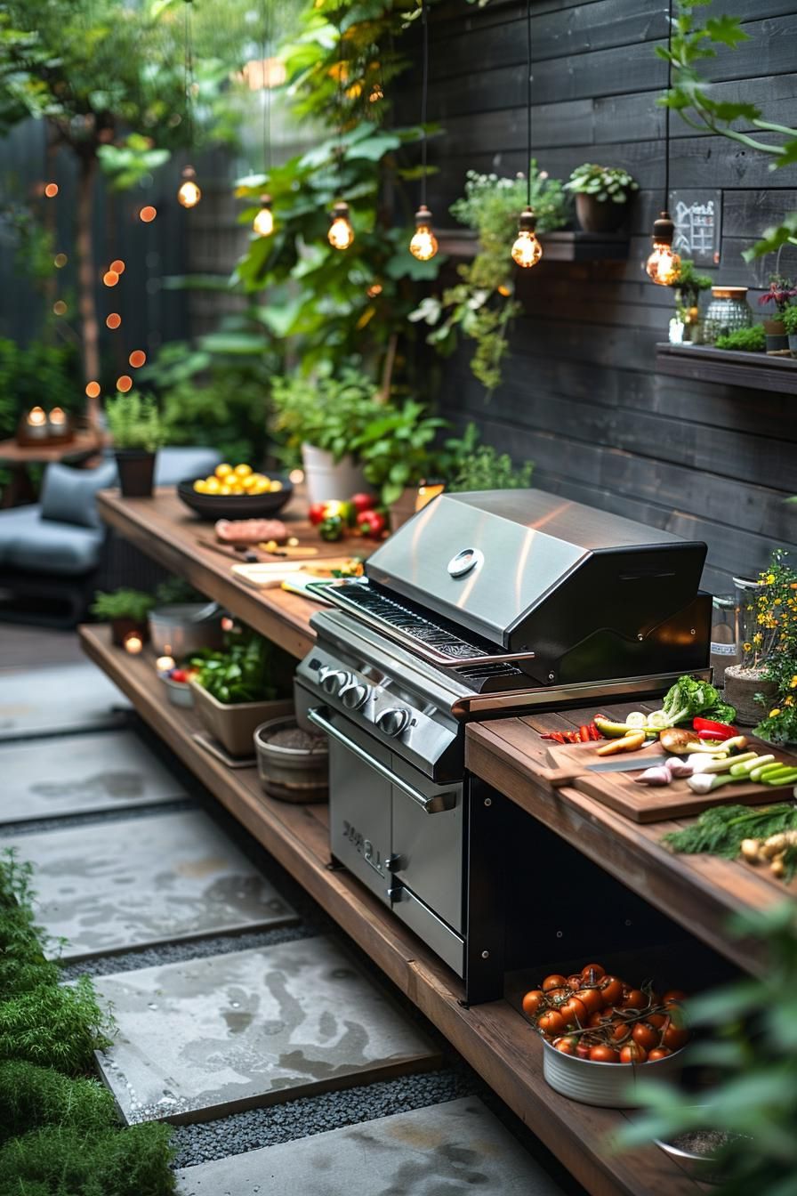 16. Small Outdoor Kitchen on Flagstone - photo 2