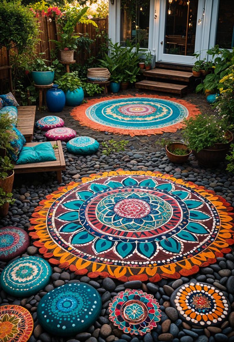 7. Mandala Stones for Boho Patio - photo 2