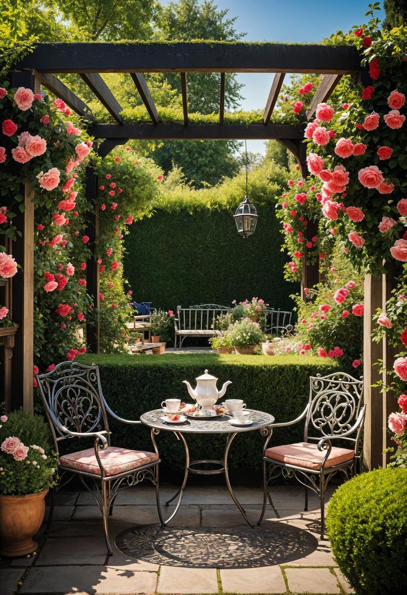 14. Cozy English Tea Garden Patio