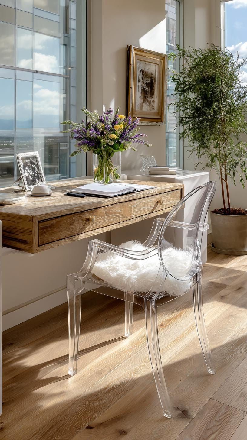 6. Cozy desk by the big window