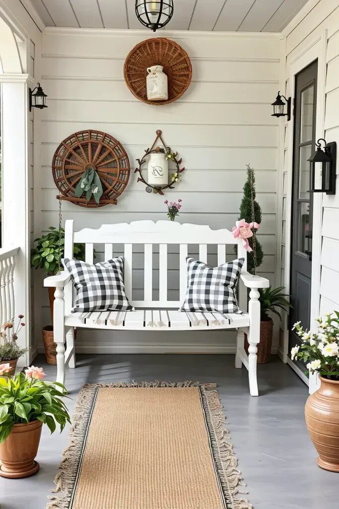 Farmhouse Charm: White Swings and Cozy Throws - photo 2
