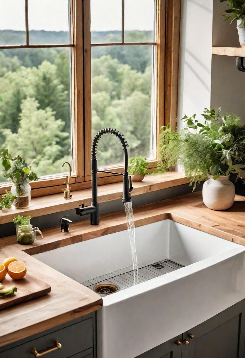 3. Farmhouse Sinks Paired With Modern Faucets