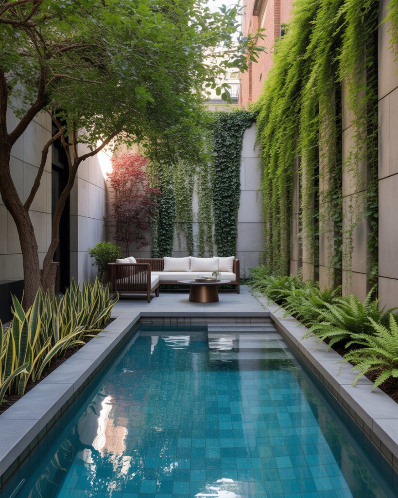 9. Landscaping Tricks That Enlarge Small Pools