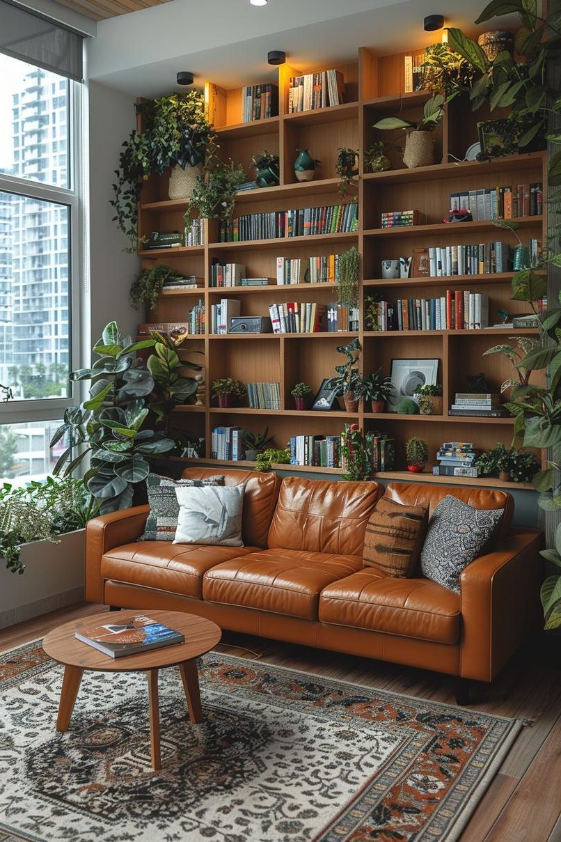 3. Low-Backed Couch With Modular Shelving - photo 2