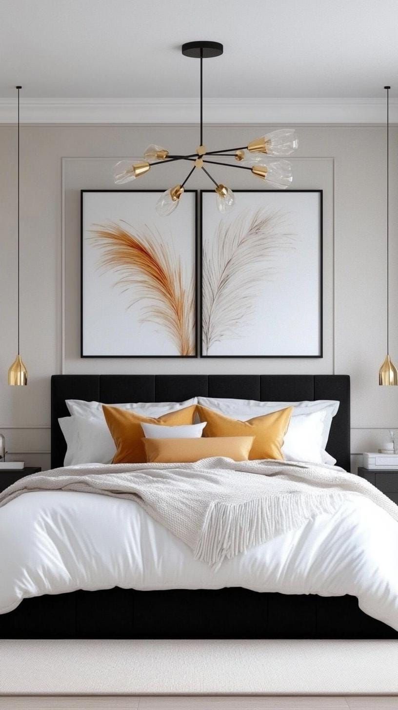 13. Classic White, Black, and Gold