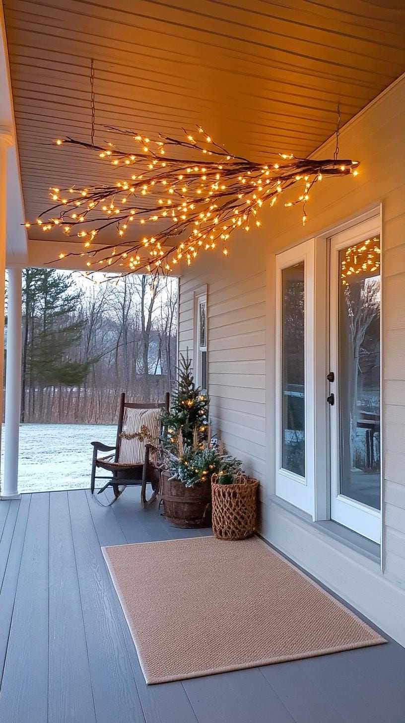 5. DIY Branch Ice Chandelier Featuring Twinkly LED Lights - photo 2