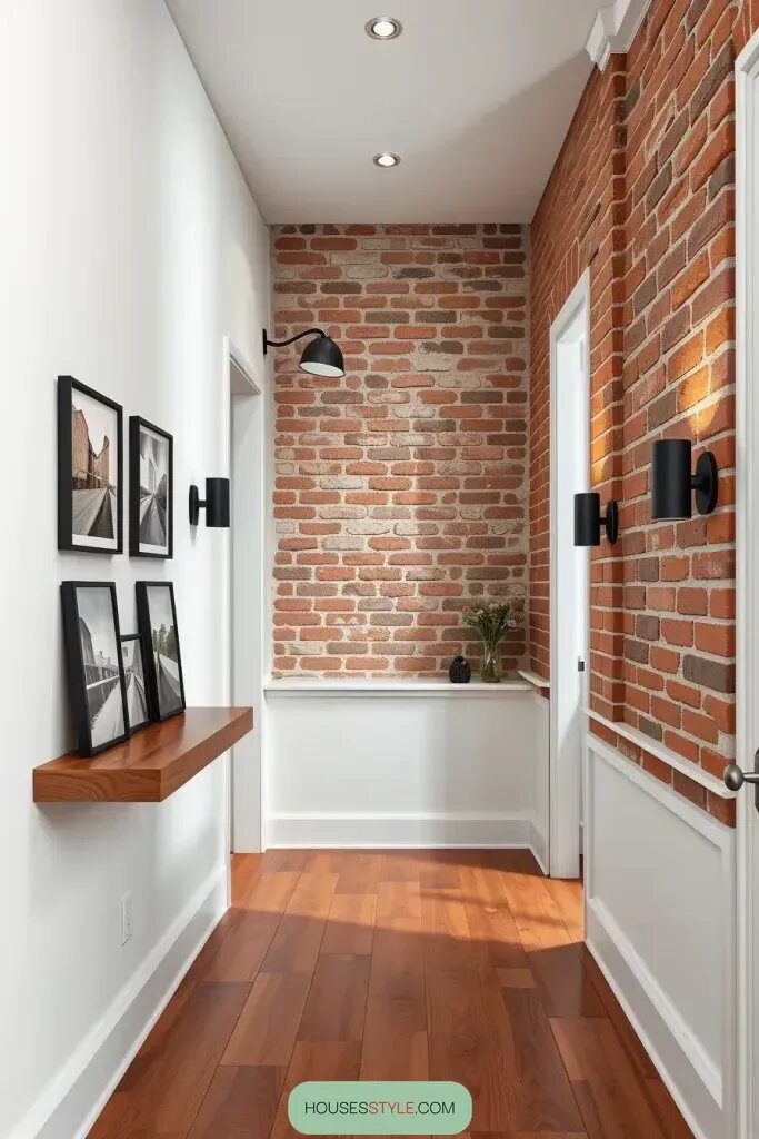 Classic Brick Paired with Modern White Walls
