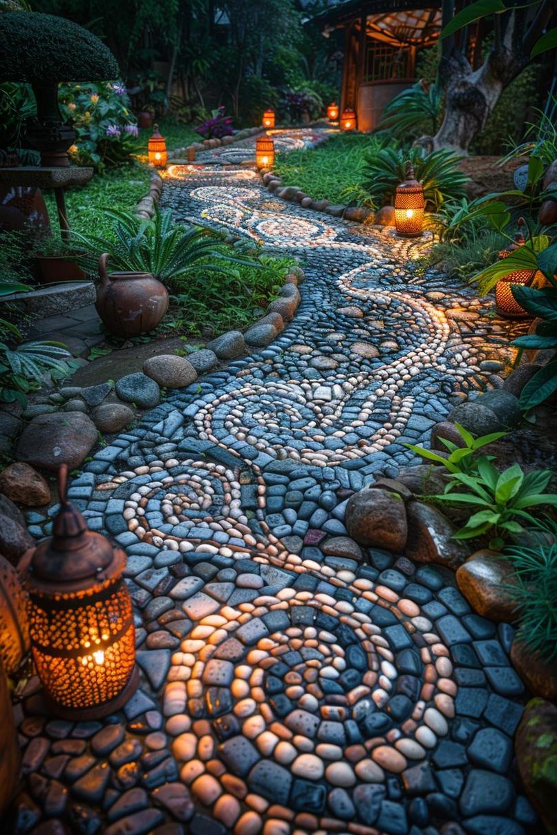 1. Pebble Path Mosaic Ideas