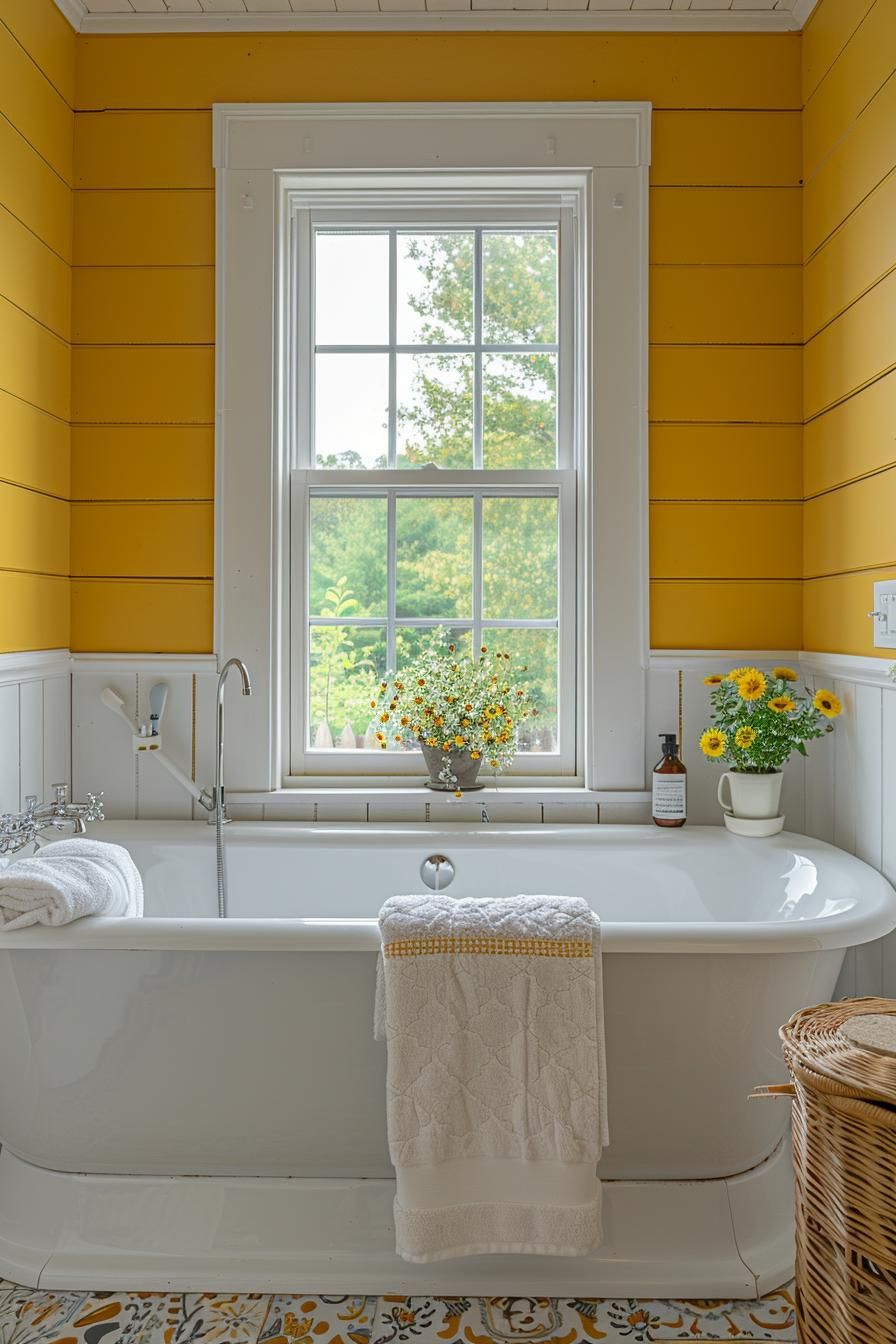 19. Bright Farmhouse Bathroom Style