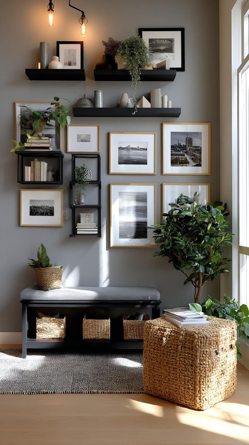 26. Art Displayed Within Open Shelving Units