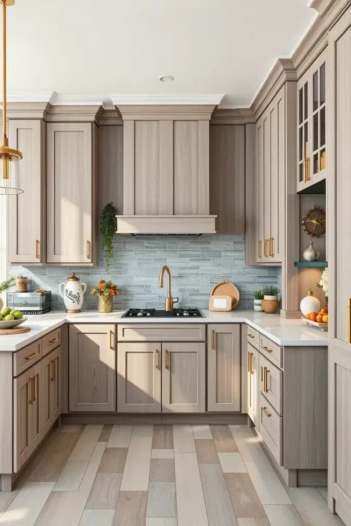 Grey-Stained Wood Cabinets for Neutral Style