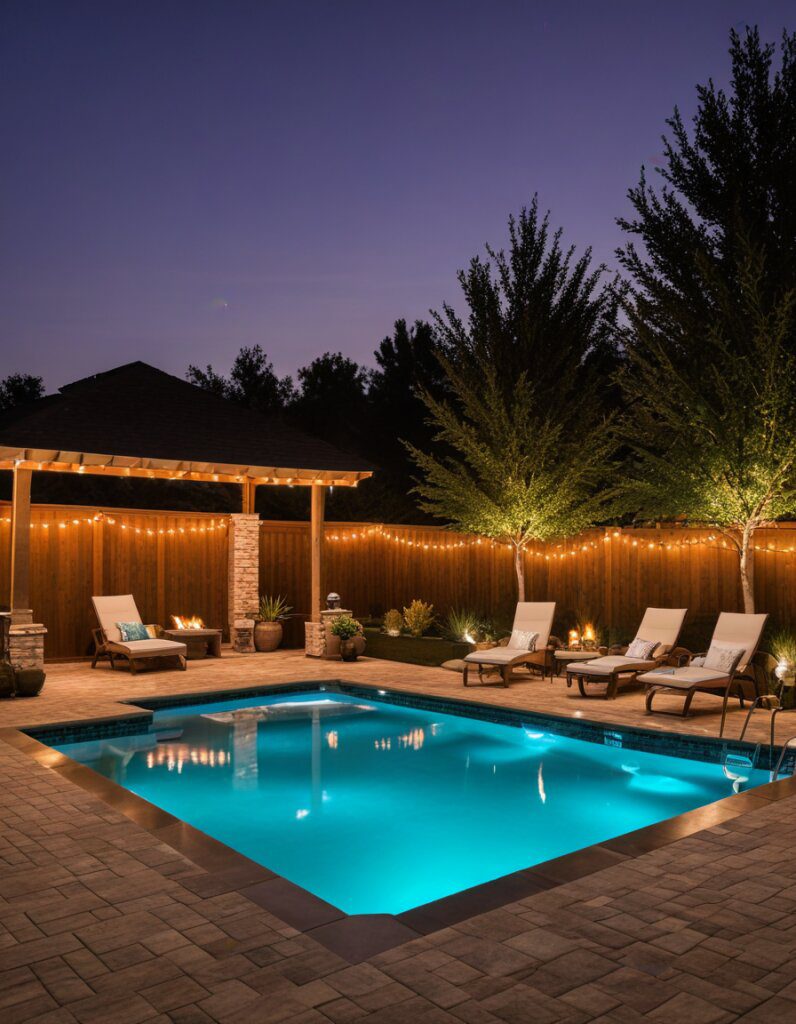 Pool Features That Shine at Night - photo 2