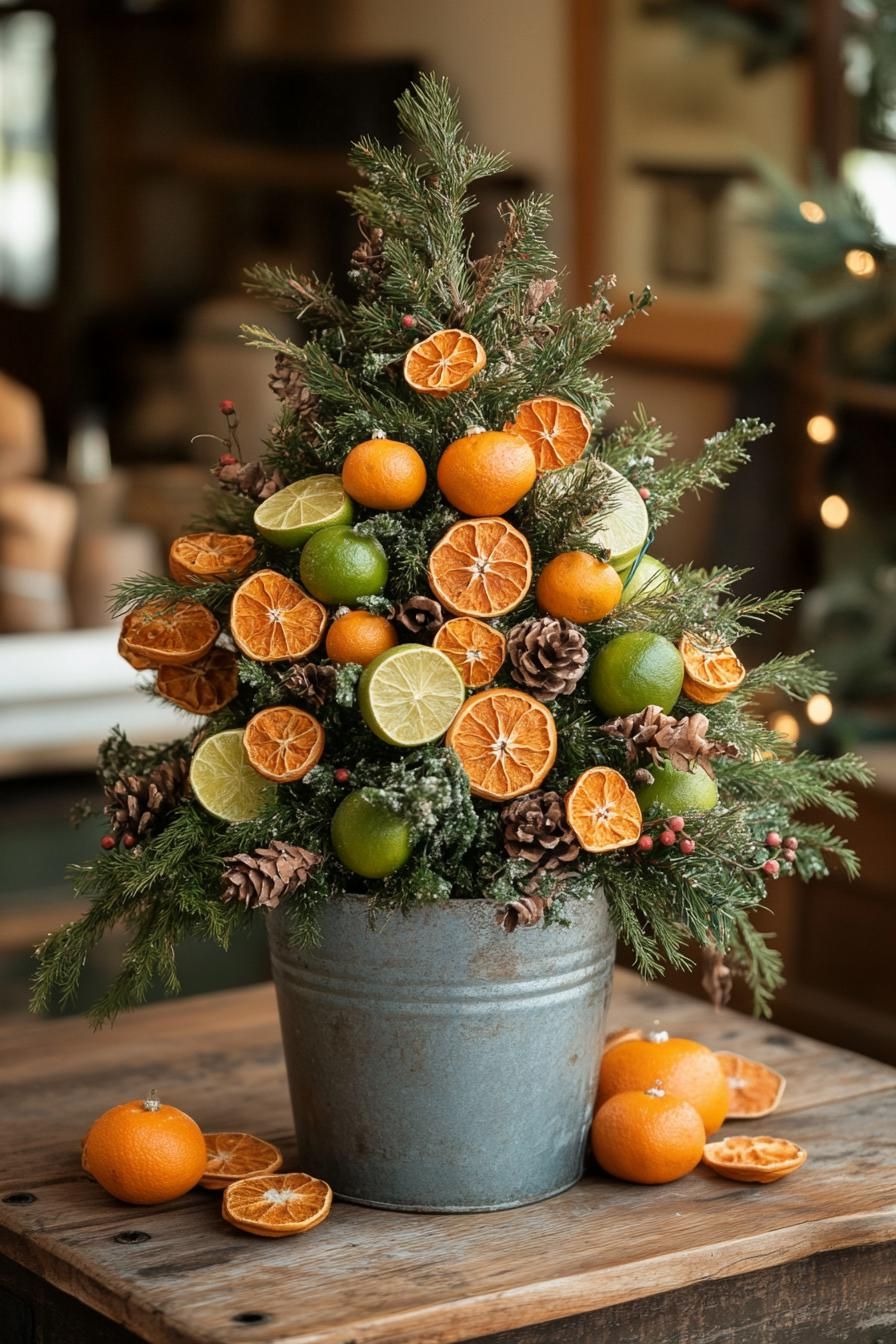 17. Citrus Tabletop Christmas Tree