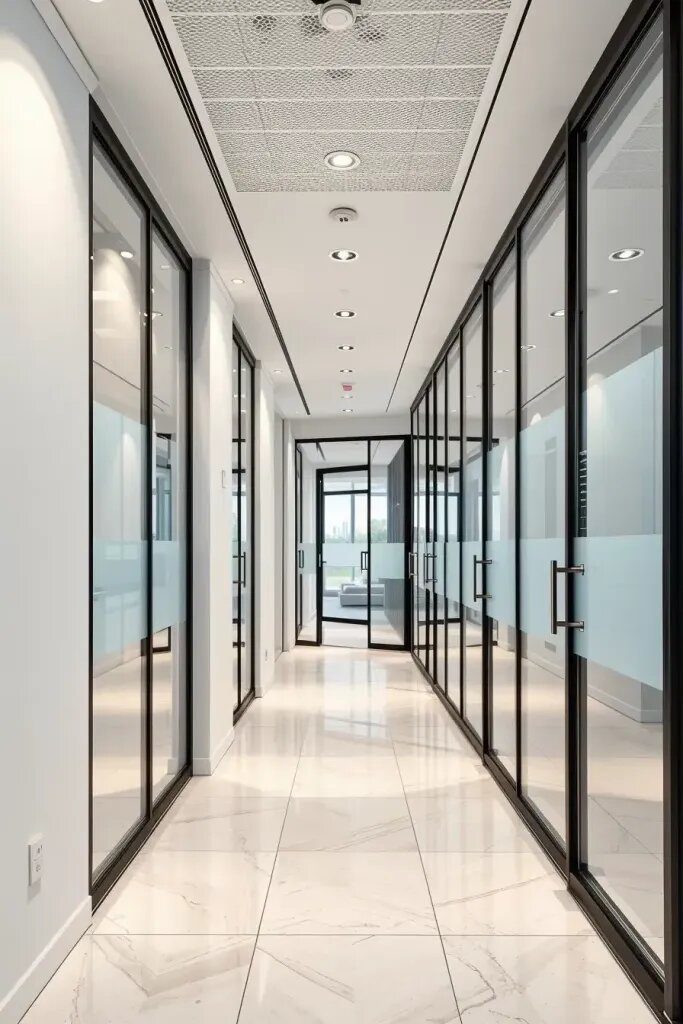 Glass Partitions That Open Up a Hallway - photo 2