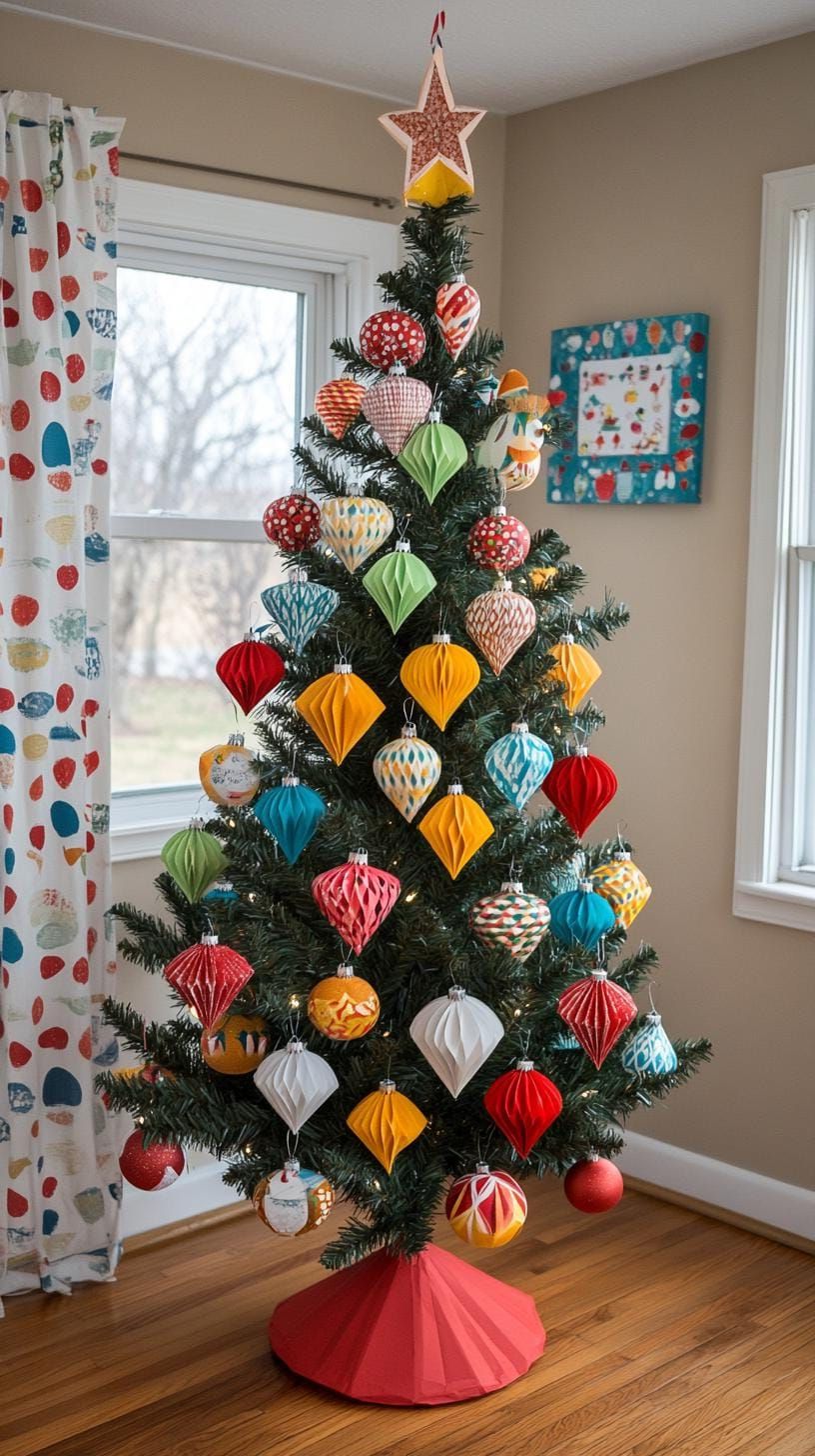 13. Diamond-shaped hanging paper lantern ornaments - photo 3
