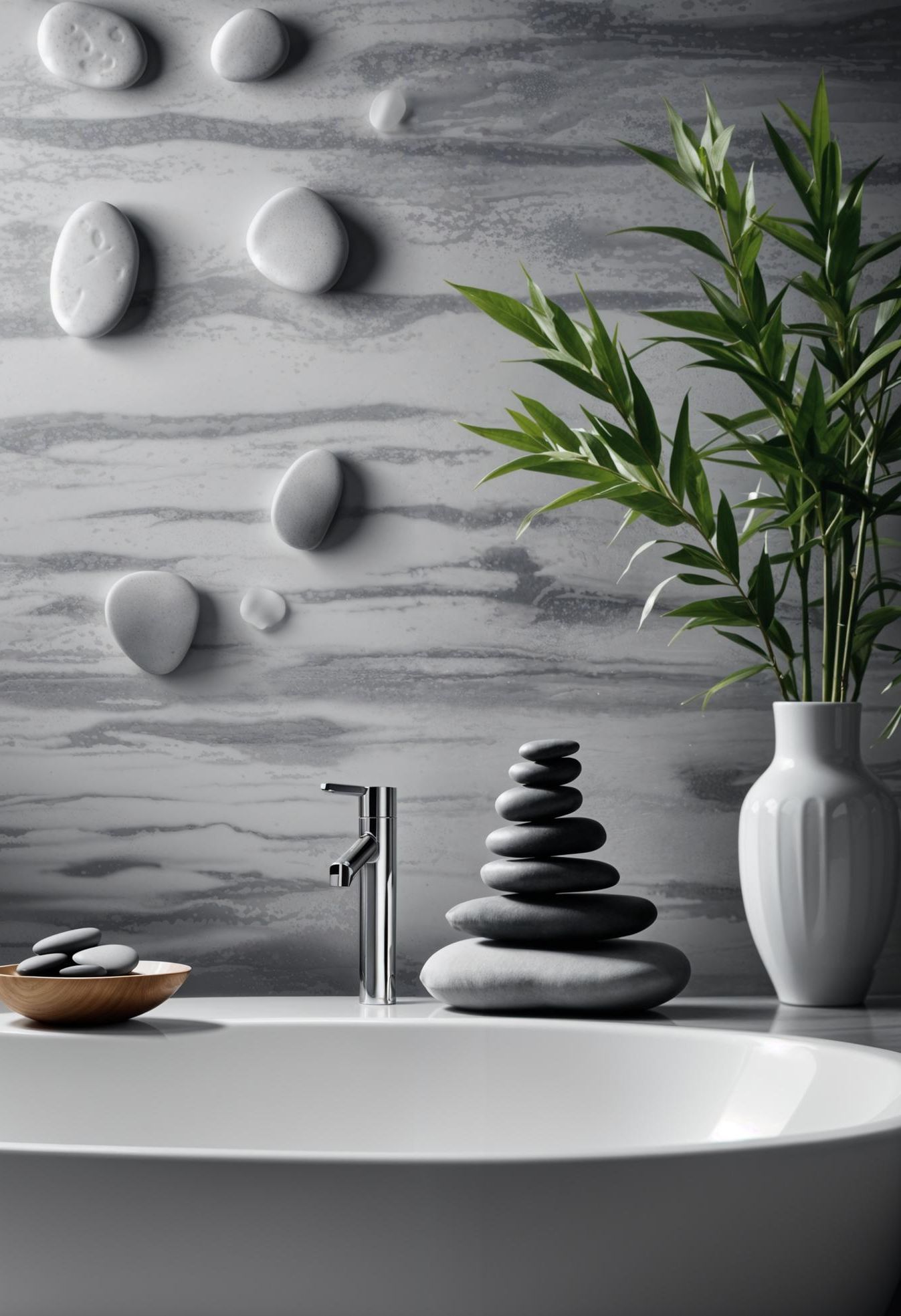 12. Calming Stone-Look Wallpaper - photo 2