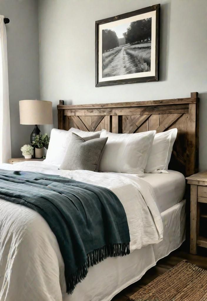 4. Whitewash Wood Headboard Style