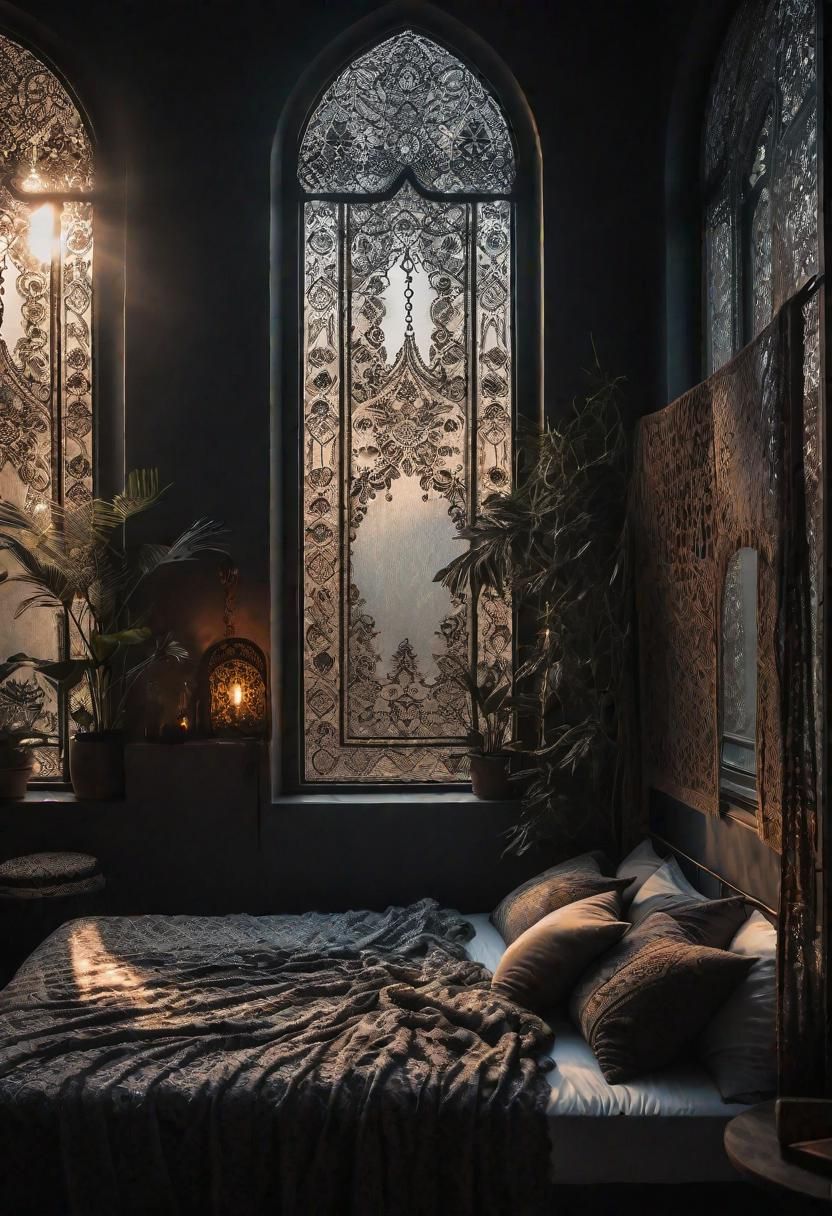 28. Lace Window Treatments for Mood Lighting