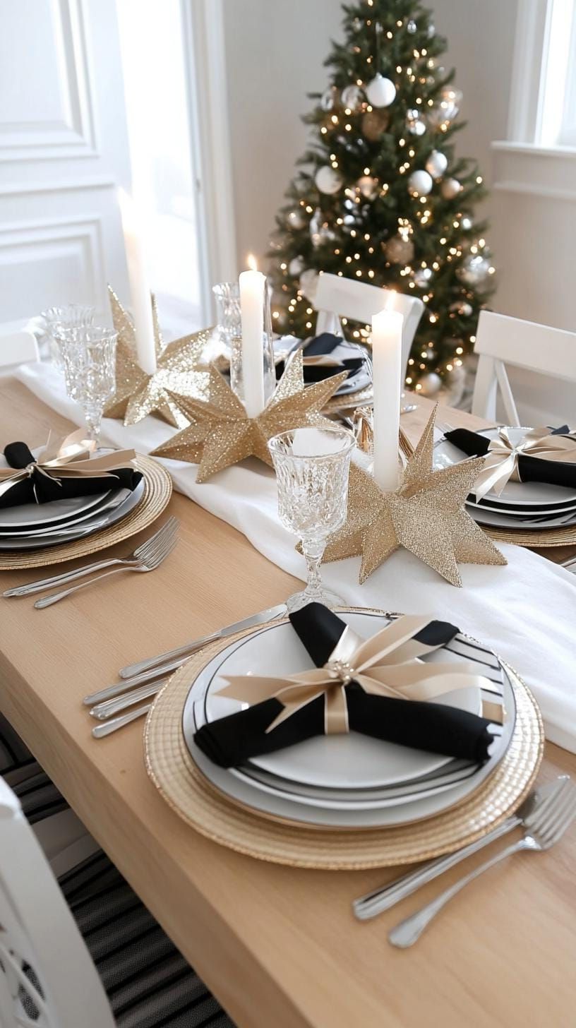 5. Elegant Monochrome Table Settings