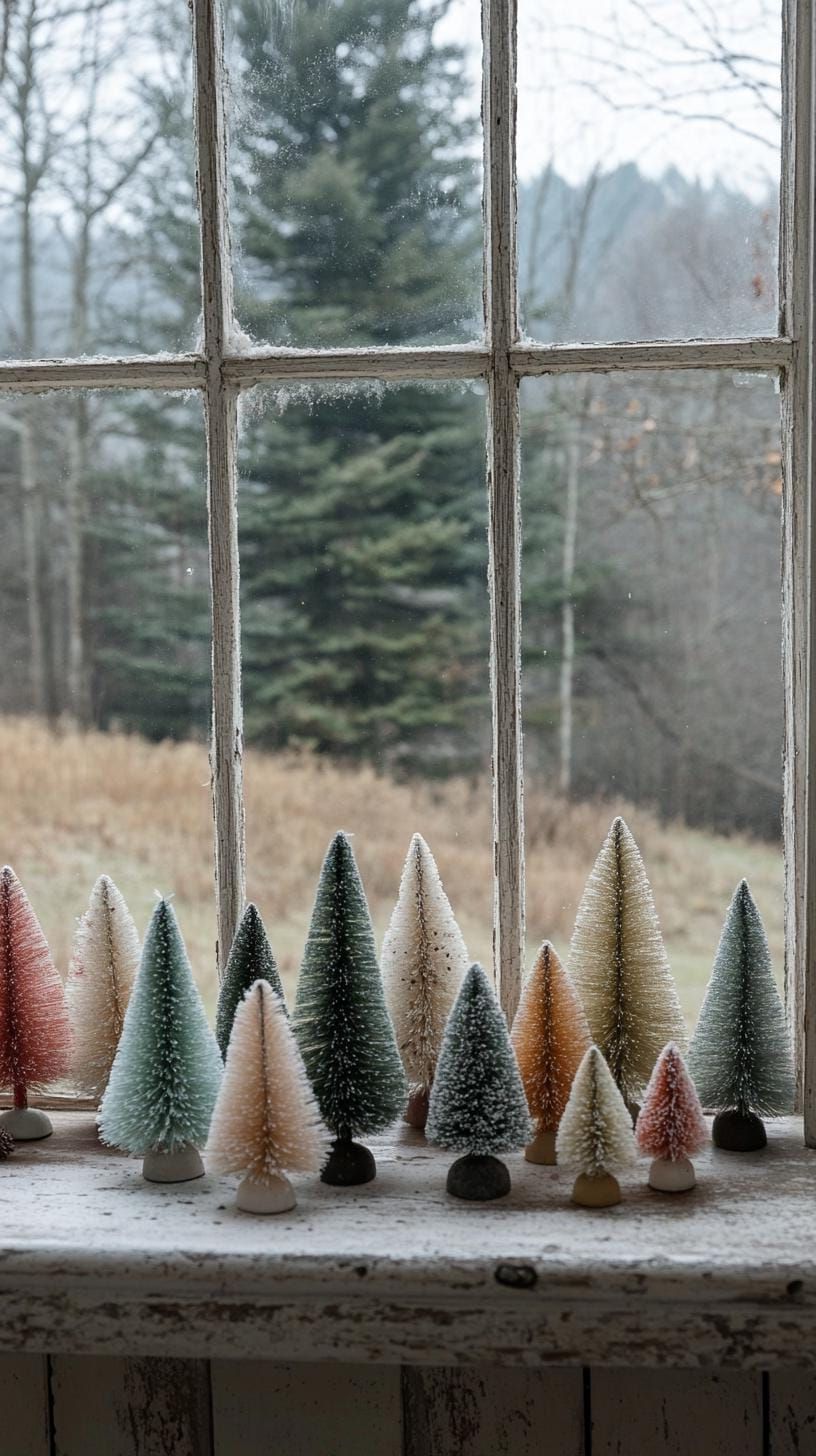 20. Bottle-Brush Trees in Farmhouse Style