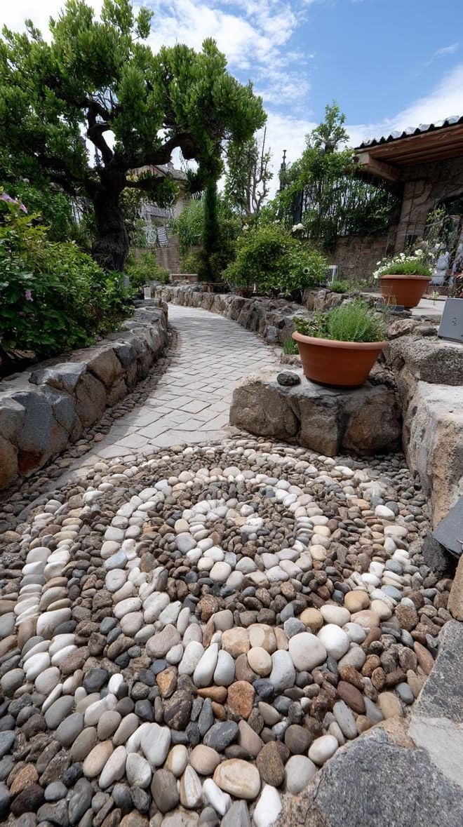 17. Swirling Pebble Mosaic as a Focal Point - photo 3