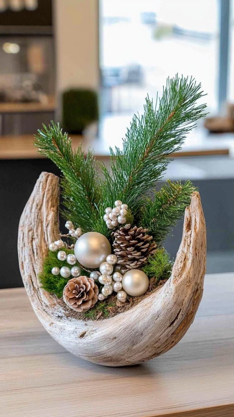 13. Silvery Driftwood Display