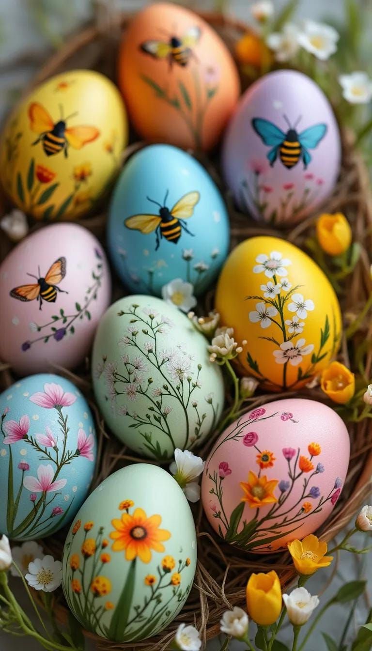 6. Mini Spring Scene Painted Eggs - photo 2