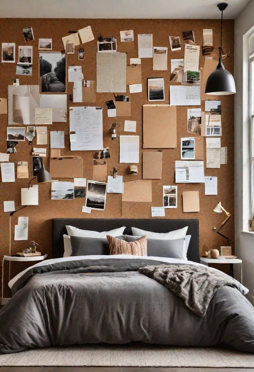 17. Bold Corkboard Accent Wall