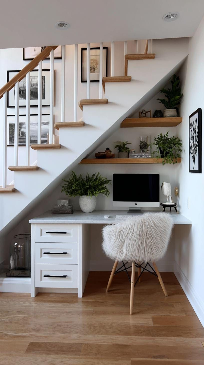 20. Compact Office Nook: Transforming Hallway Space - photo 2